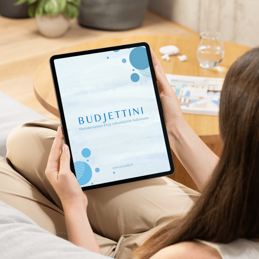 Budjettini budjettikirja on helppo kotitalouden kuukausibudjetti pohja.