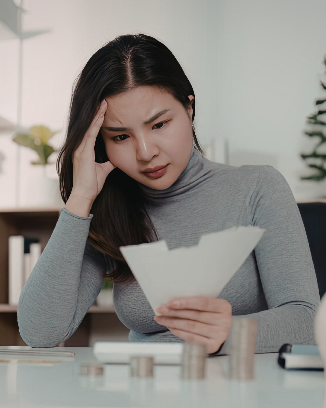 Henkilö tarkastelemassa pankkisovellusta ja seuraamassa rahankäyttöä osana budjetointia.